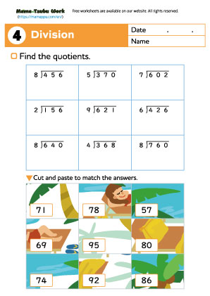 grade4 math worksheet4
