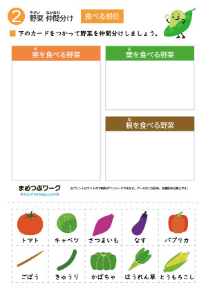 野菜仲間分けプリント2